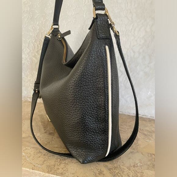 KATE SPADE black white edge hobo shoulder bag - Picture 5 of 9